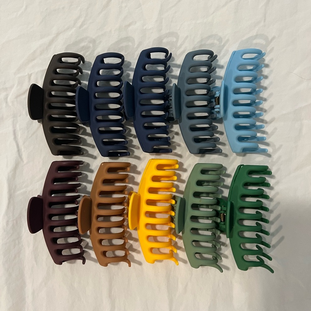 Set of 10 Colorful Hair Claw Clips - Picture 1 of 4
